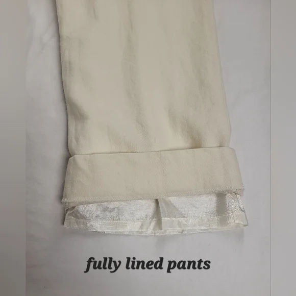 Vintage Pendleton Virgin Wool Lined White Pants Size 16 Hi-Rise Straight Leg - Picture 6 of 16